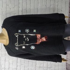 Large Black sparkly Lama Sweatshirt